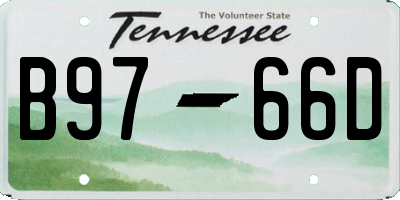 TN license plate B9766D