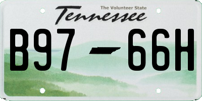 TN license plate B9766H