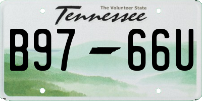 TN license plate B9766U