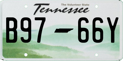 TN license plate B9766Y