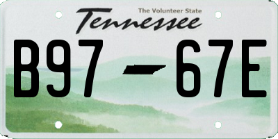 TN license plate B9767E