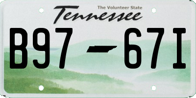 TN license plate B9767I