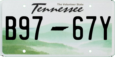 TN license plate B9767Y