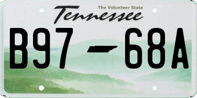 TN license plate B9768A