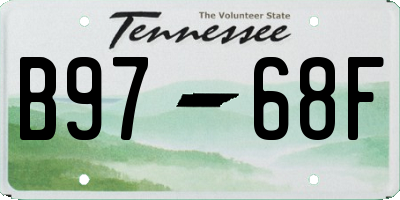 TN license plate B9768F