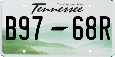 TN license plate B9768R