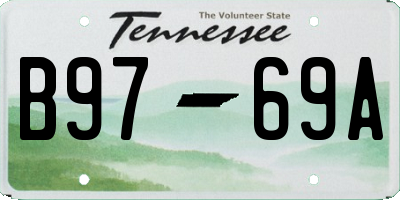 TN license plate B9769A