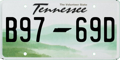 TN license plate B9769D