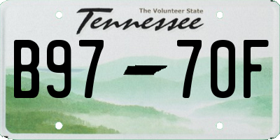 TN license plate B9770F