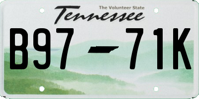 TN license plate B9771K