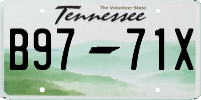 TN license plate B9771X