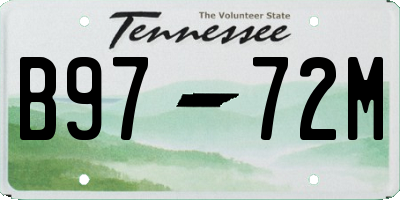 TN license plate B9772M