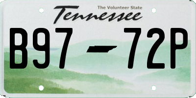 TN license plate B9772P