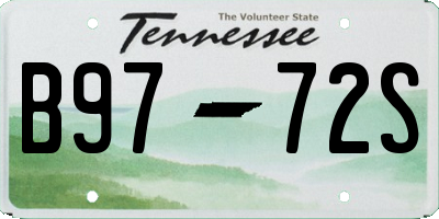 TN license plate B9772S
