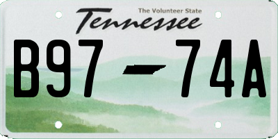 TN license plate B9774A
