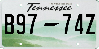 TN license plate B9774Z