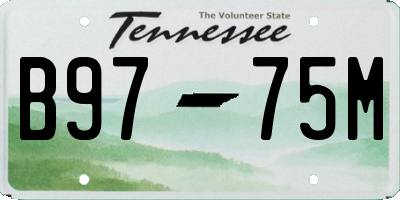 TN license plate B9775M