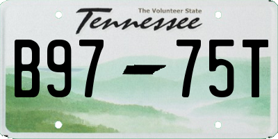 TN license plate B9775T