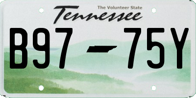 TN license plate B9775Y