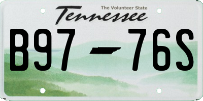 TN license plate B9776S