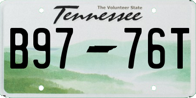 TN license plate B9776T
