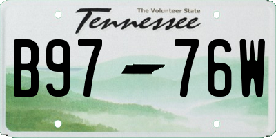 TN license plate B9776W