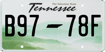 TN license plate B9778F