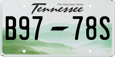 TN license plate B9778S