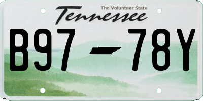 TN license plate B9778Y