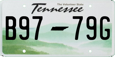 TN license plate B9779G
