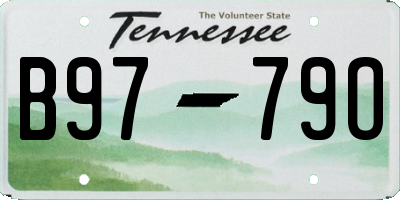 TN license plate B9779O