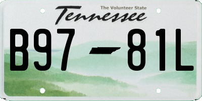 TN license plate B9781L
