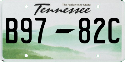 TN license plate B9782C