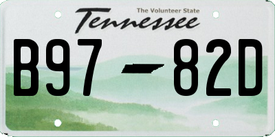 TN license plate B9782D
