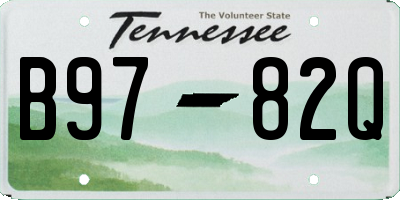 TN license plate B9782Q