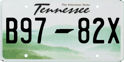 TN license plate B9782X
