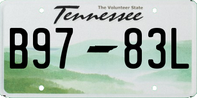 TN license plate B9783L