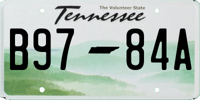 TN license plate B9784A