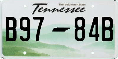TN license plate B9784B