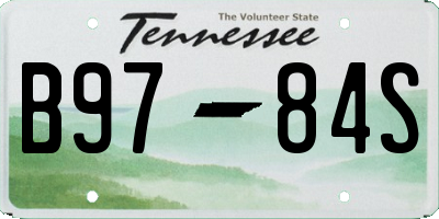 TN license plate B9784S