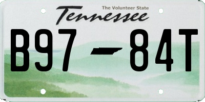 TN license plate B9784T