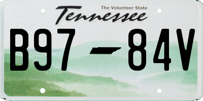 TN license plate B9784V