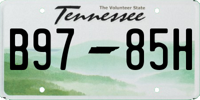 TN license plate B9785H