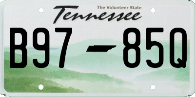 TN license plate B9785Q