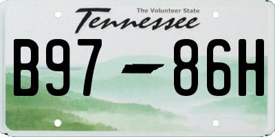 TN license plate B9786H