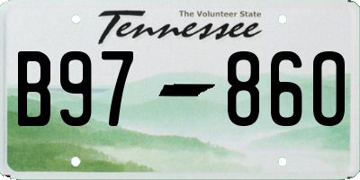 TN license plate B9786O
