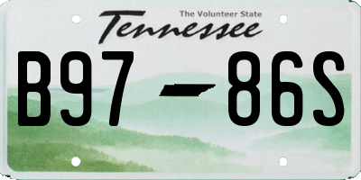 TN license plate B9786S