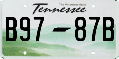 TN license plate B9787B