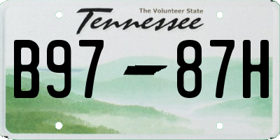 TN license plate B9787H