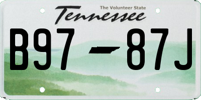 TN license plate B9787J
